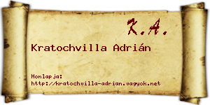 Kratochvilla Adrián névjegykártya